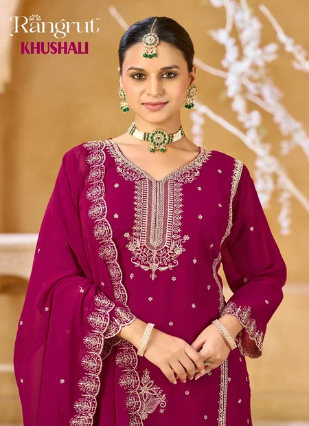 Khushali By Banwery Georgette Embroidery Work Plazzo Suits